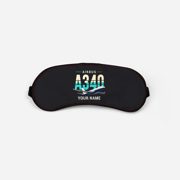 Airbus A340-200 - Original + Name - Sleep Mask - Black