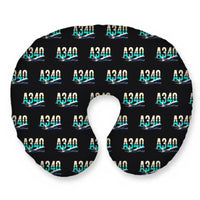 Thumbnail for Airbus A340-200 - Original Seamless - Travel Pillow - Black