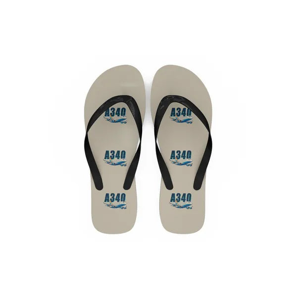 Airbus A340-200 - Slippers - Flip Flops - Cartoon Pattern - Beige