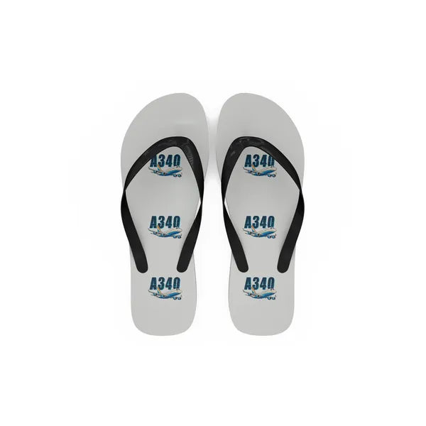 Airbus A340-200 - Slippers - Flip Flops - Cartoon Pattern - White