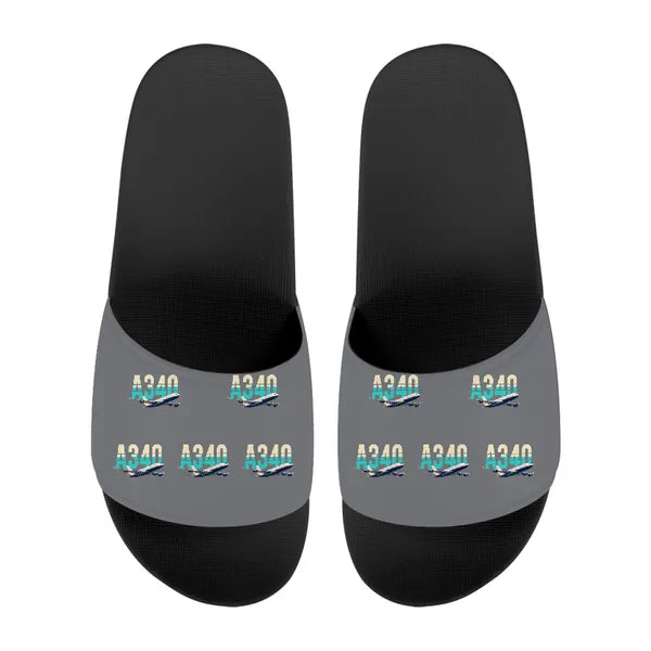 Airbus A340-200 - Slippers - Sport - Original Pattern - Gray