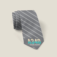 Thumbnail for Airbus A340-200 - Stripe + Name - Tie - Gray