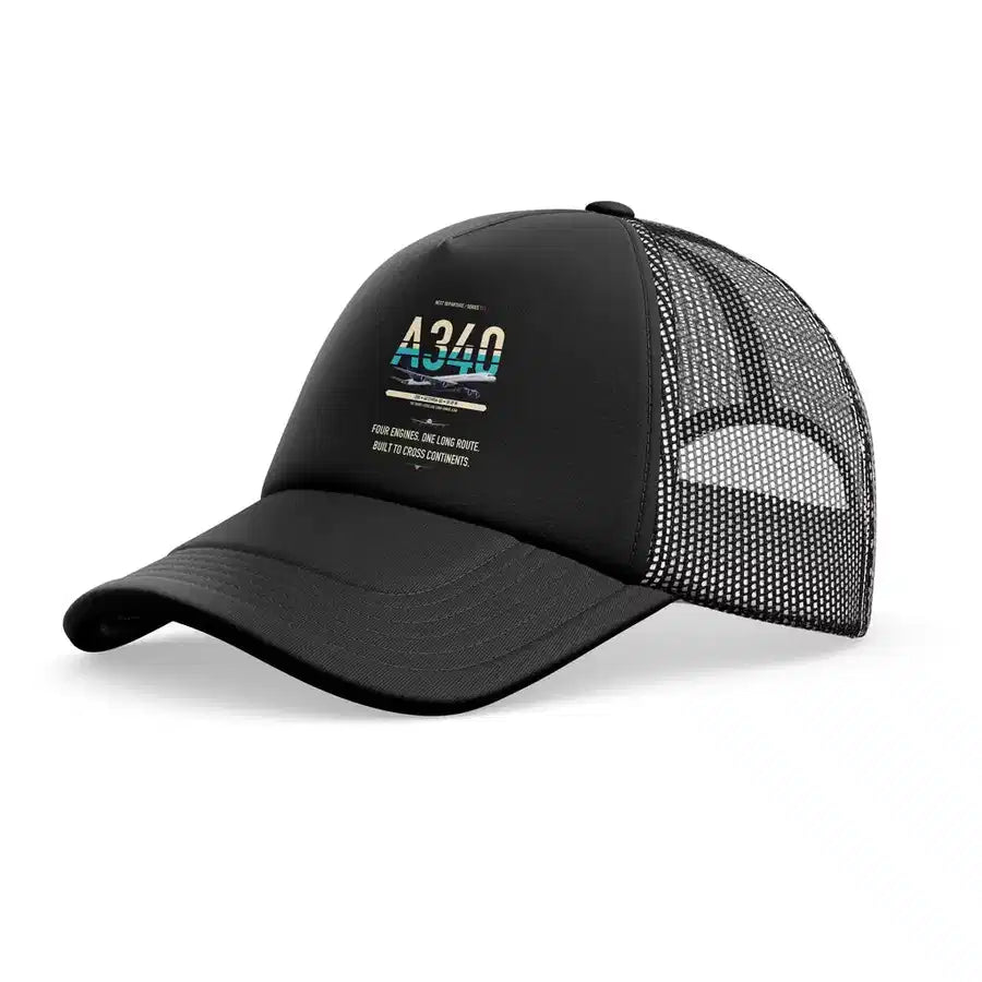 Airbus A340-200 trucker cap - full black