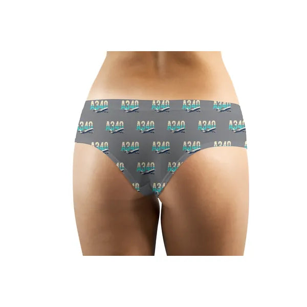 Airbus A340-200 - Women Panties - Original Pattern - Gray - Back