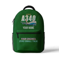 Thumbnail for Airbus A340-300 - 3D Backpack - Cartoon + Name - Green