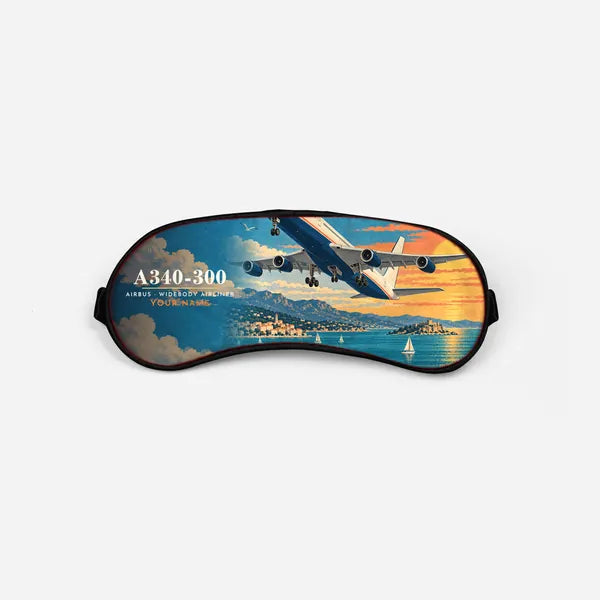Airbus A340-300 - 3D + Name - Sleep Mask - Full Print