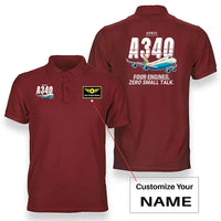Thumbnail for Airbus A340-300 - Cartoon - Double-Side Polo - Red + Name