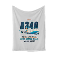 Thumbnail for Airbus A340-300 - Cartoon + Name - Blanket - Light Gray