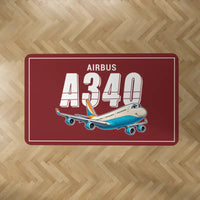 Thumbnail for Airbus A340-300 - Cartoon - Rectangle Carpet - Dark Red