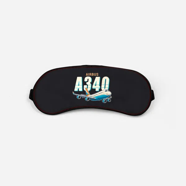 Airbus A340-300 - Cartoon - Sleep Mask - Black