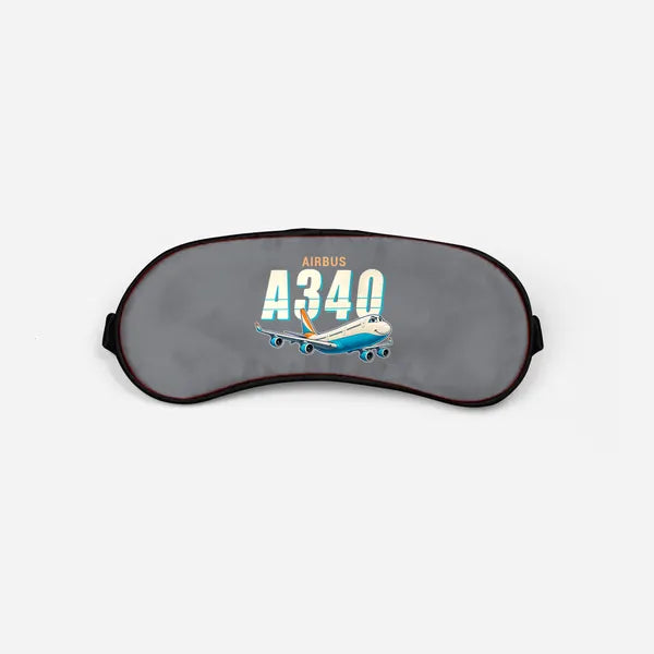Airbus A340-300 - Cartoon - Sleep Mask - Gray