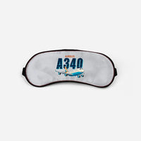 Thumbnail for Airbus A340-300 - Cartoon - Sleep Mask - Light Gray