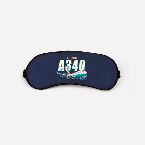 Airbus A340-300 - Cartoon - Sleep Mask - Navy Blue