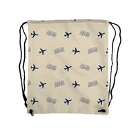 Thumbnail for Airbus A340-300 - Drawstring Bag - 3D Pattern - Beige