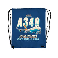 Thumbnail for Airbus A340-300 - Drawstring Bag - Cartoon - Blue