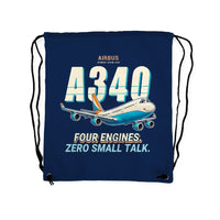 Thumbnail for Airbus A340-300 - Drawstring Bag - Cartoon - Dark Blue