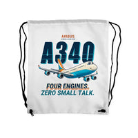Thumbnail for Airbus A340-300 - Drawstring Bag - Cartoon - White