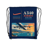 Thumbnail for Airbus A340-300 - Drawstring Bag - Classic - Dark Blue