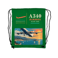 Thumbnail for Airbus A340-300 - Drawstring Bag - Classic - Green