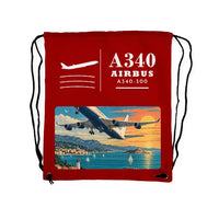 Thumbnail for Airbus A340-300 - Drawstring Bag - Classic - Red