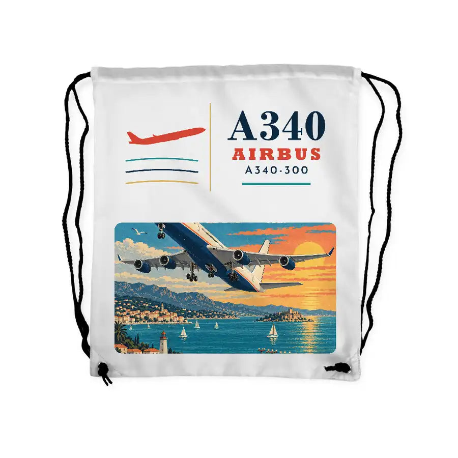 Airbus A340-300 - Drawstring Bag - Classic - White