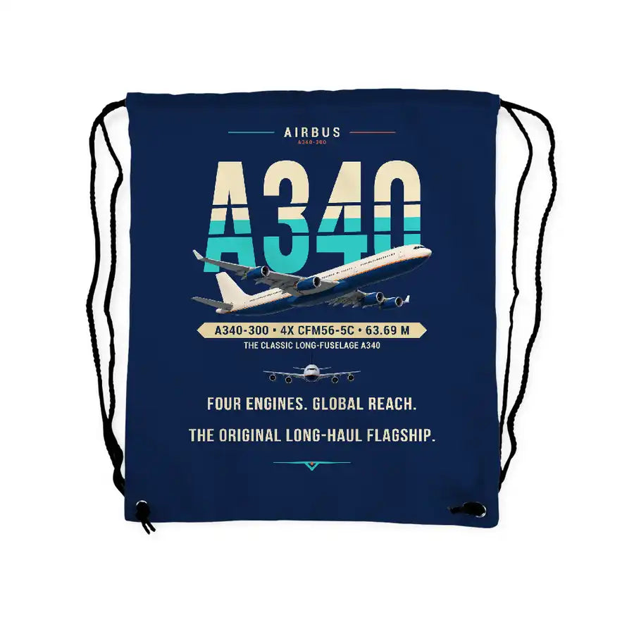 Airbus A340-300 - Drawstring Bag - Original - Dark Blue