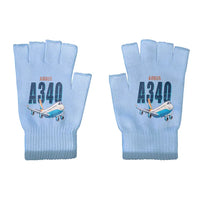 Thumbnail for Airbus A340-300 - Gloves - Cut - Cartoon - Light Blue