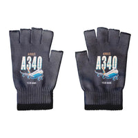 Thumbnail for Airbus A340-300 - Gloves - Cut - Cartoon + Name - Black