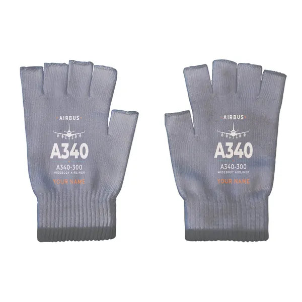 Airbus A340-300 - Gloves - Cut - Heritage + Name - Gray