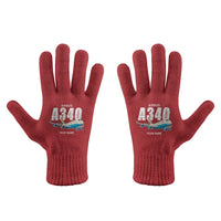 Thumbnail for Airbus A340-300 - Gloves - Full - Cartoon + Name - Red