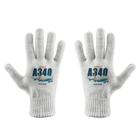 Thumbnail for Airbus A340-300 - Gloves - Full - Cartoon + Name - White
