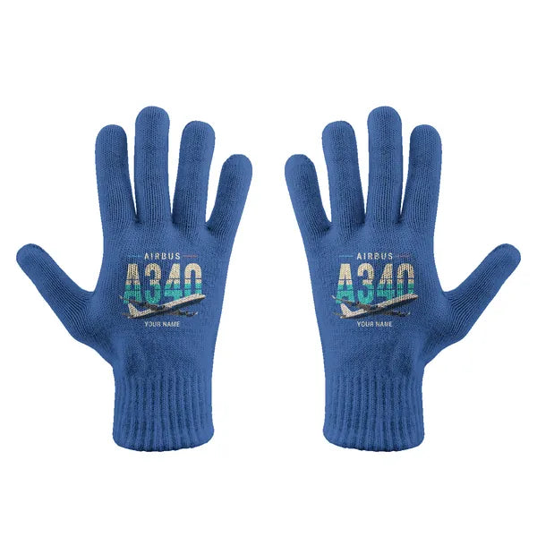 Airbus A340-300 - Gloves - Full - Original + Name - Blue