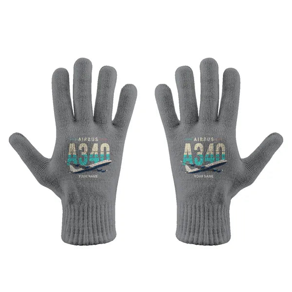 Airbus A340-300 - Gloves - Full - Original + Name - Gray