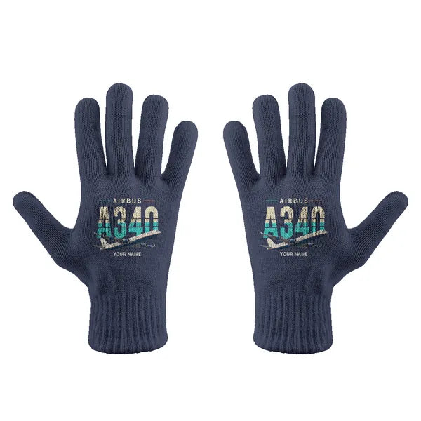 Airbus A340-300 - Gloves - Full - Original + Name - Navy Blue