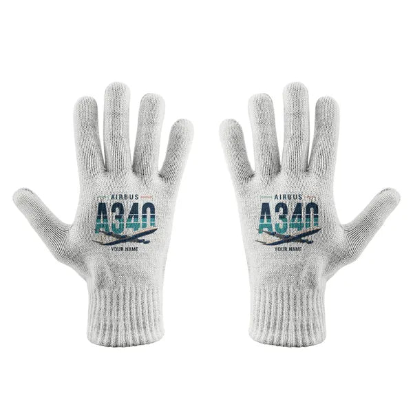 Airbus A340-300 - Gloves - Full - Original + Name - White