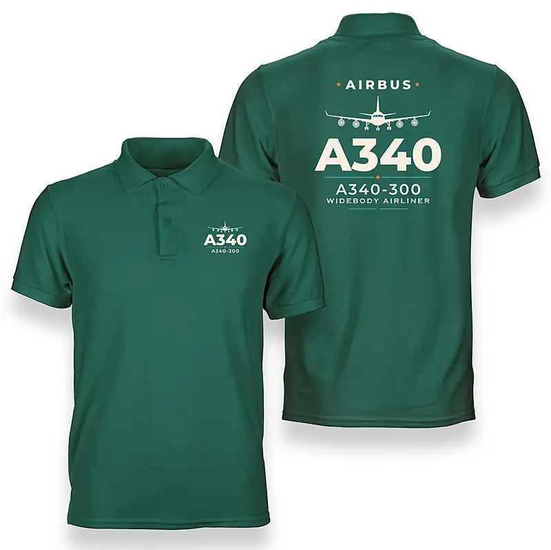 Airbus A340-300 - Heritage - Double-Side Polo - Green