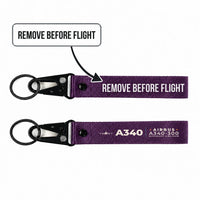 Thumbnail for Airbus A340-300 Hawk-Shaped Key Chains - Purple - Heritage - Remove Before Flight