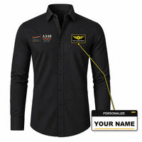 Thumbnail for Airbus A340-300 - Long Sleeve Shirt - Poster - Black + NAME