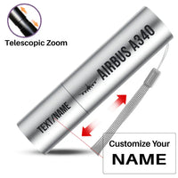 Thumbnail for Airbus A340-300 - Mini LED Flashlight - Heritage - Silver + Name