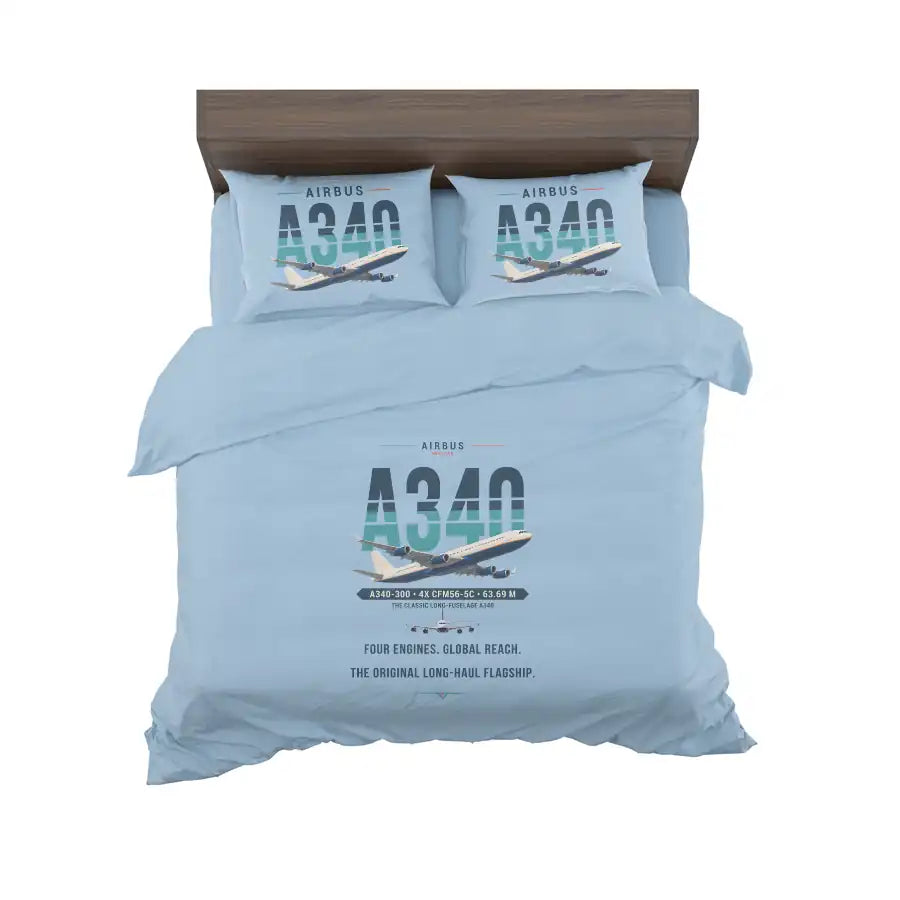 Airbus A340-300 - Original - Bedding Set - Light Blue