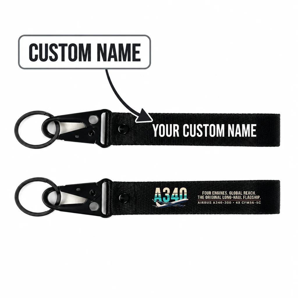 Airbus A340-300 Hawk-Shaped Key Chains - Black - Original - Personalized
