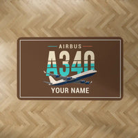 Thumbnail for Airbus A340-300 - Original + Name - Rectangle Carpet - Brown