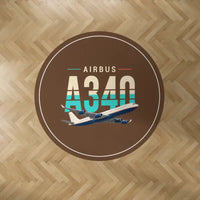 Thumbnail for Airbus A340-300 - Original - Round Carpet - Brown