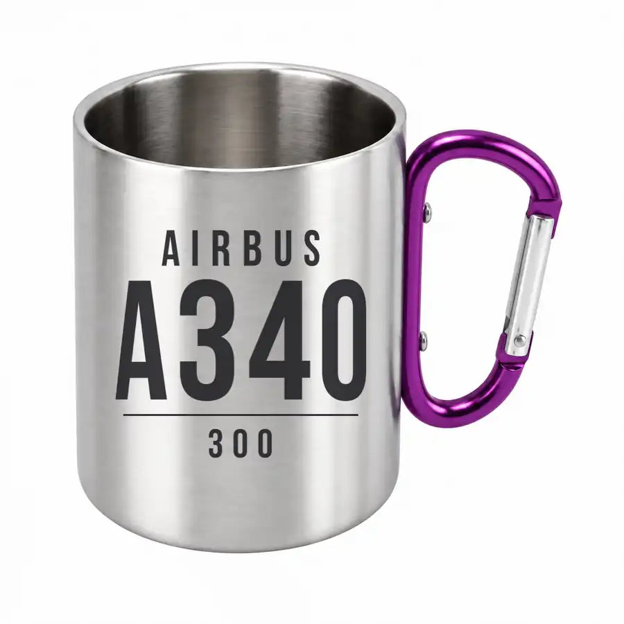 Airbus A340-300 - Outdoors Mug - Tag - Purple