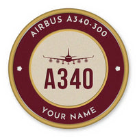 Thumbnail for Airbus A340-300 Patches - Circle + Name - Burgundy Cream