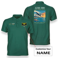 Thumbnail for Airbus A340-300 - Poster - Double-Side Polo - Green + Name