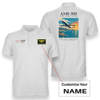 Thumbnail for Airbus A340-300 - Poster - Double-Side Polo - White + Name