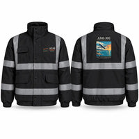 Thumbnail for Airbus A340-300 Reflective Winter Jackets - Poster - Black