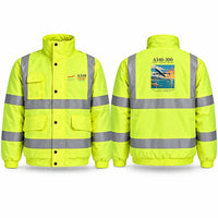 Thumbnail for Airbus A340-300 Reflective Winter Jackets - Poster - Fluorescent Yellow