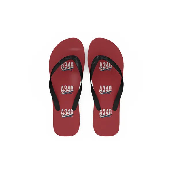 Airbus A340-300 - Slippers - Flip Flops - Original Pattern - Red